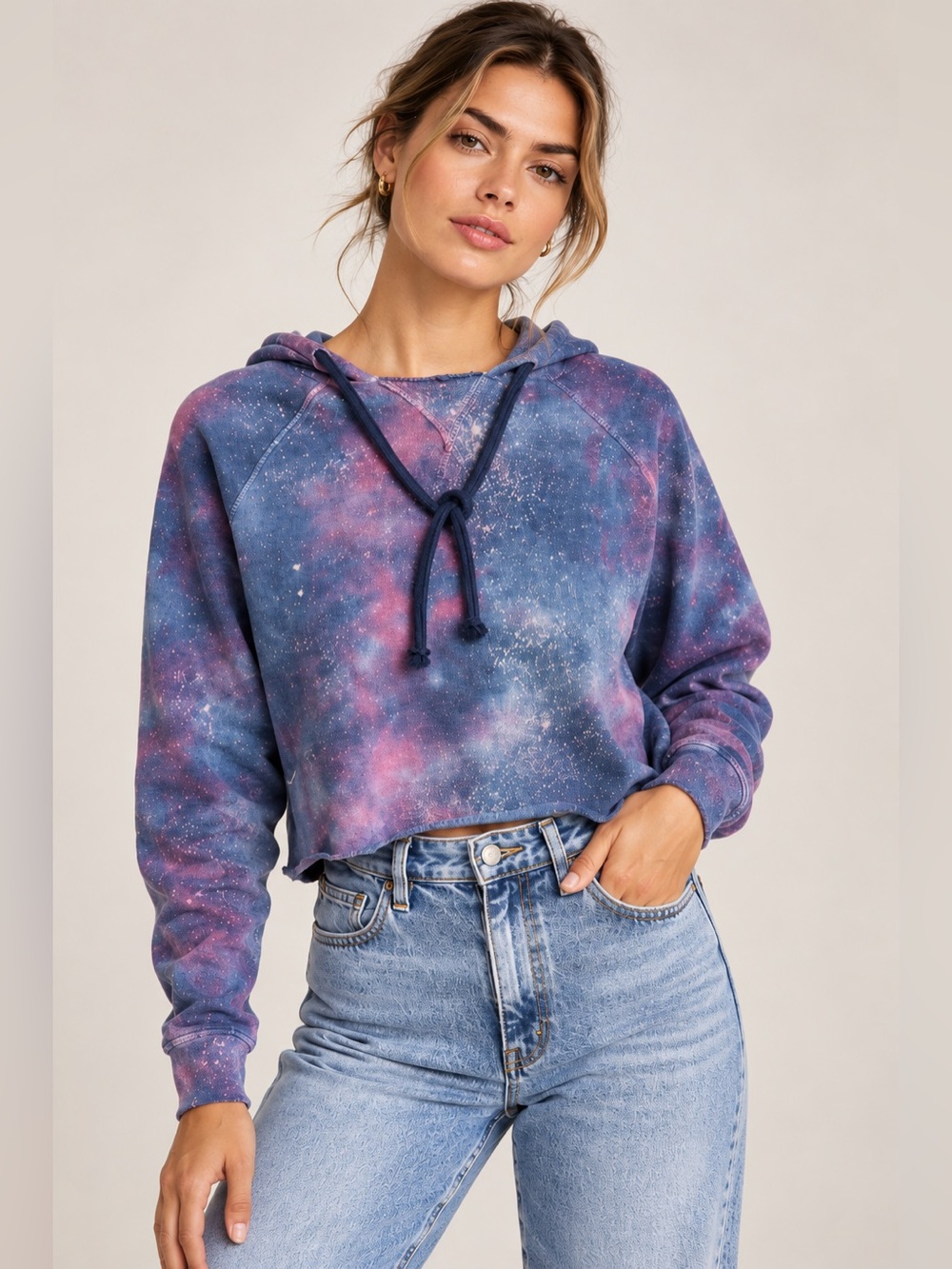 Spiritual Gangster Stella Rocker Hoodie Wildberry Galaxy Tie Dye Size Medium